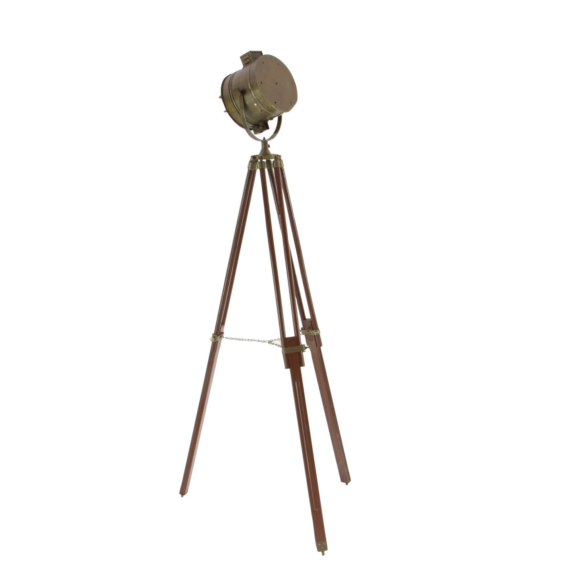 71" Brown Wood Industrial Floor Lamp
